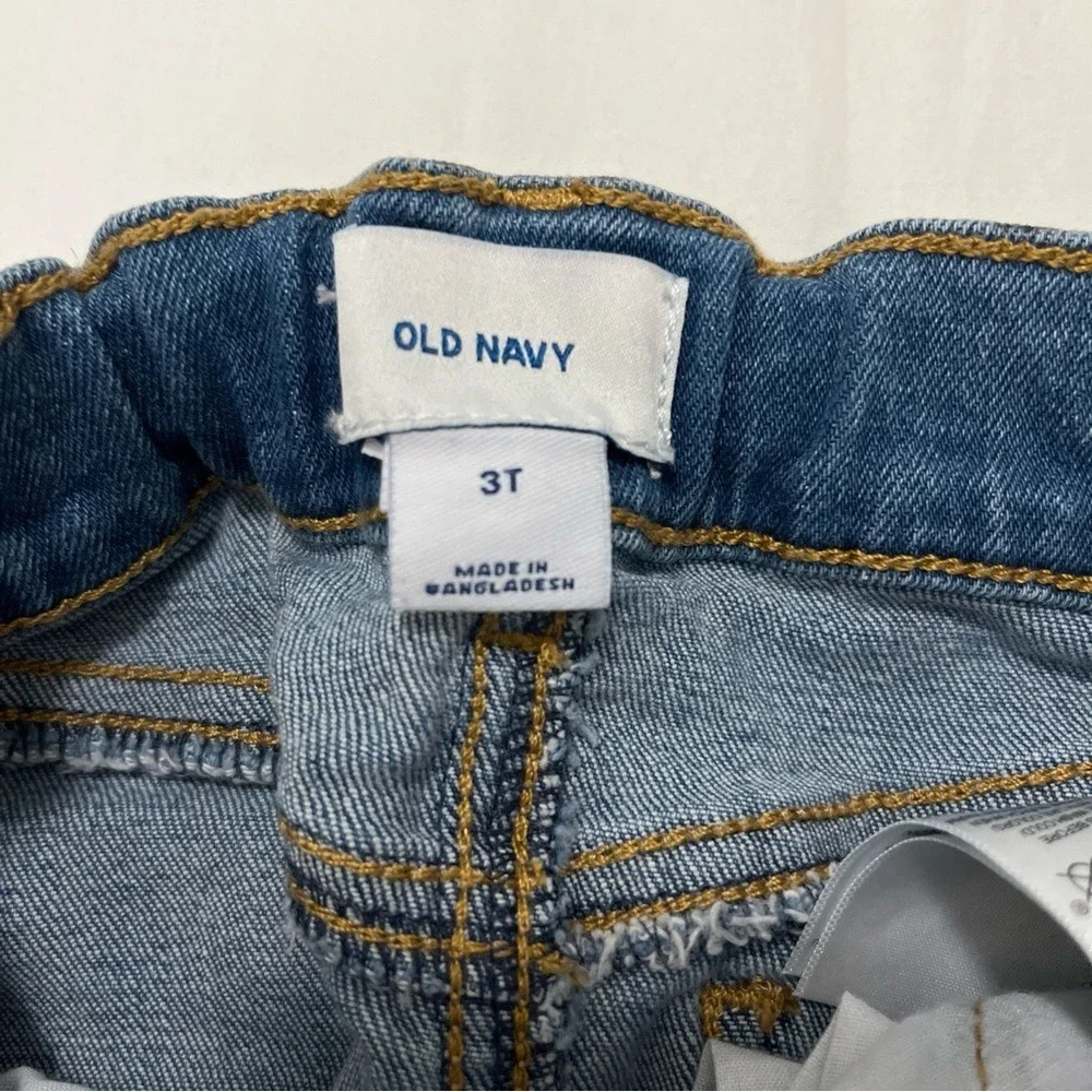 Old Navy Mini Skirt Girls 3T Medium Wash Denim Adjustable Waist